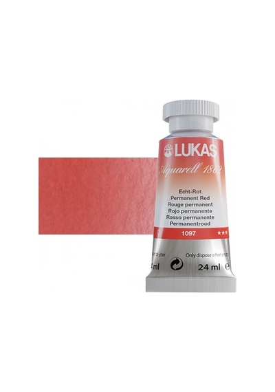 Lukas Aquarell 1862 Artist 24ml Sulu Boya 1097 Permanent Red