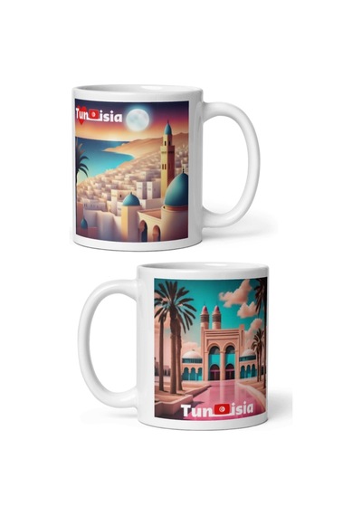 Tunus Kupa Bardak 2 Adet Seyahat Hatıra Tunisia Mug