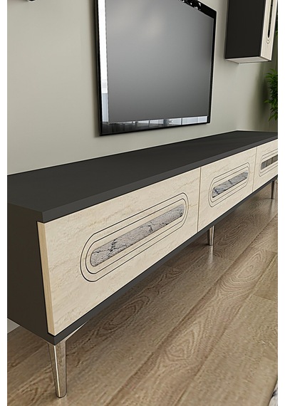 Tvr1804ats - Rany Tvr180 Ünitesi Takım Antrasit-traverten-sılver 180cm Tvr1804ats - Rany Tvr180 Ünitesi Takım Antrasit-traverten-sılver 180cm