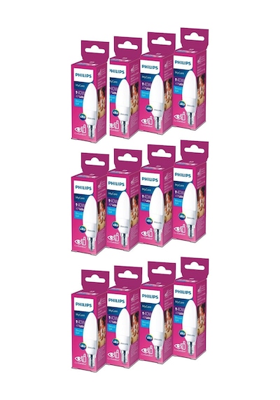Phılıps Led 40w Mum Ampul Beyaz Işık E14 İnce Duylu 12li