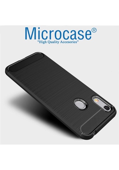 Microcase Huawei Honor 8A Pro Brushed Carbon Kilif + Cam (Seç) 369192287