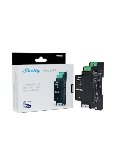 Shelly Wave Pro 2pm Lr 2 Kanallı Enerji Ölçümlü Dın Ray Z-wave Röle