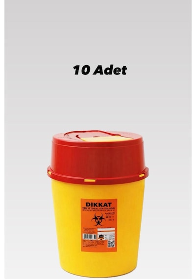 30 Litre Tıbbı Atık Kovası Çöp Kovası Pedalsız Kesici Ve Delici Atık Kovası Adetli 10 Adet Beyaz