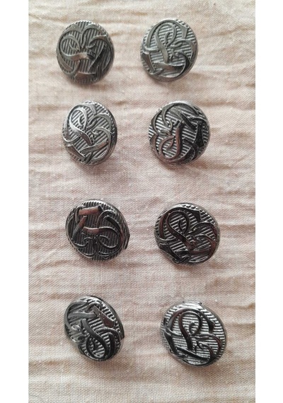 Sıyah Metal Düğme 16 Mm 8 Adet