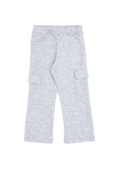 U.S. Polo Assn. Kız Çocuk Açık Gri Melanj Cep Detaylı Parlak Baskılı Eşofman Altı 50316892-VR091