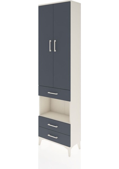 Arges Dolap 4 Raflı 3 Çekmeceli 2 Kapaklı 60x30x221 Aytaşı-antrasit Aytası