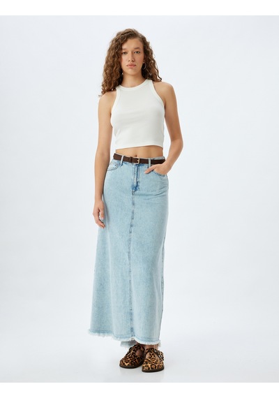 Koton Crop Atlet Halter Yaka Fitilli Slim Fit Ekru 5sal30083ık Ekru
