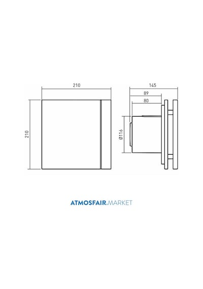 Silent - 200 Cz Design-3C 125'Lik Banyo Wc Fanı