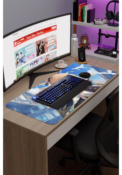 Jean Genshin Impact Anime Gacha V1 - 90x40 Xxl Gaming Mouse Pad Fare Altlığı