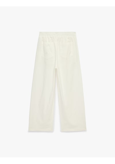 Koton Beli Lastikli Gabardin Cepli Balon Pantolon Beyaz 6sal40114ıw