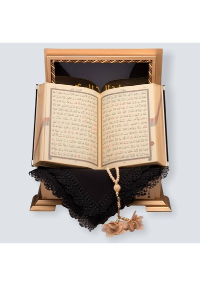 Gold Sandıklı Hafız Boy Kur'An-I Kerim Seti Set(Siyah)