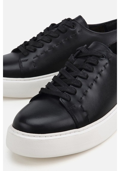 Yaya Erkek Siyah Bağcıklı Kalın Tabanlı Günlük Sneaker