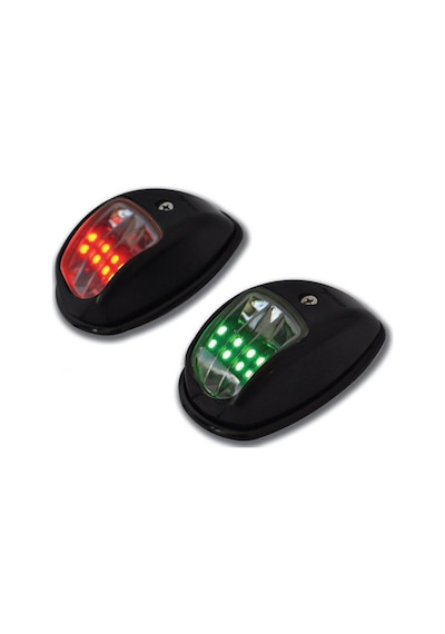 12M. Led 12V Iskele / Sancak Feneri Takım Siyah . Seyir Feneri Siyah