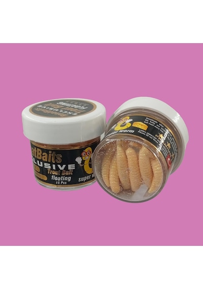 Renat Trout Bait Peynir Kokulu Silikon Kurtçuk Alabalık Yemi 15 Pcs - Krem Beyaz-9561