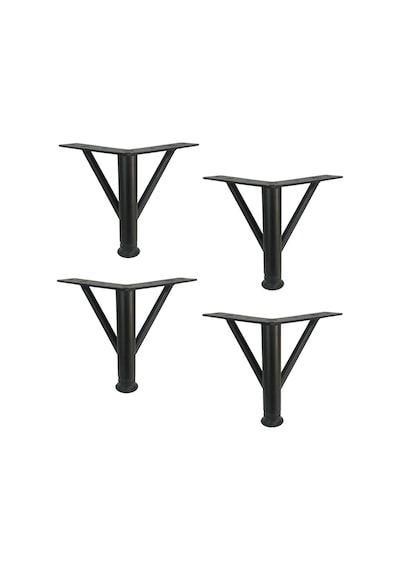 4 Adet Firkete Ayak Metal 25 Cm Mat Siyah Mobilya Koltuk Ayağı Siyah