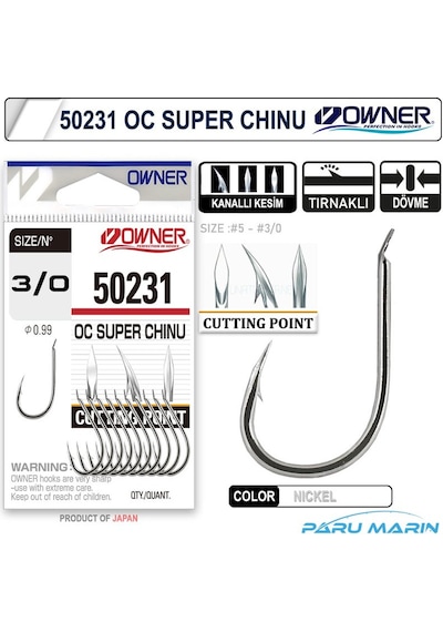 Owner 50231 Cut Super Chinu No:3/0 Tekli Iğne