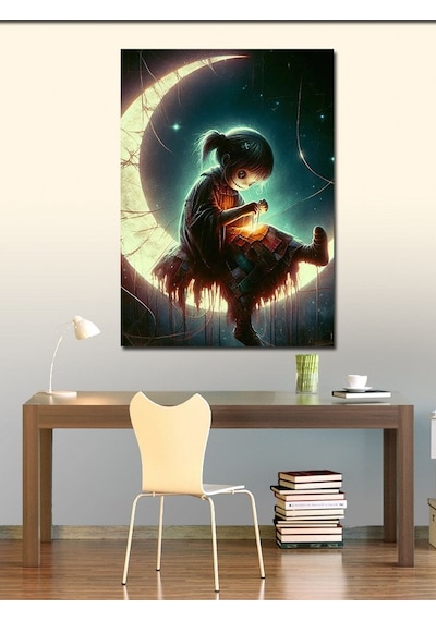 Kanvas Tablo Ay Ve Kukla 70cmx100cm