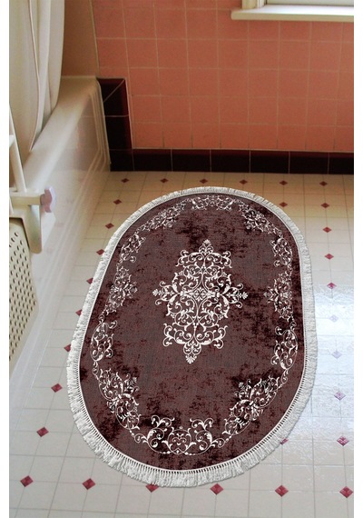 Eko Trend Djt Halı Yıkanabilir Kaymaz Taban 616 Oval Klasik Bordo