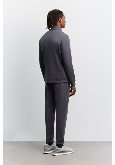 Avva Erkek Antrasit Dik Yaka Fermuarlı Kolay Ütülenen Pamuklu Regular Fit Sweatshirt A62y1222
