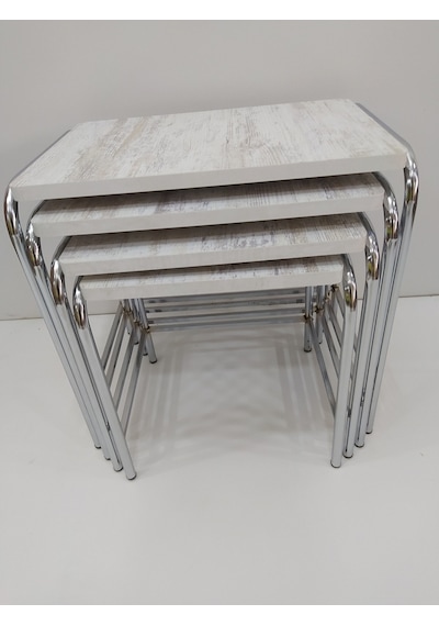 Zigon Sehpa 4'Lü Metal Model Transmisyon Nikelaj Ayak Ahşap Merme (422100587)