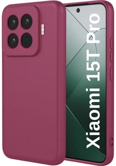 Xiaomi 15t Pro Uyumlu Silikon Kılıf - Kamera Korumalı Esnek Pastel Renk Kapak - Bordo Bordo