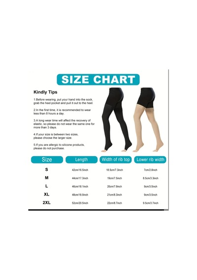 Walt 15-20mmhg Unisex Aktif Yaşam Tarzı Basınçlı Destek Çorapları Uyluk Boyu Açık Burun Xl