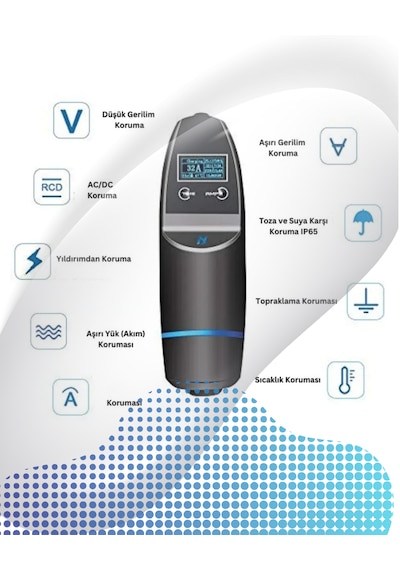 Khons 22 Kw Taşınabilir Elektrikli Araç Şarj İstasyonu 10m Kablolu