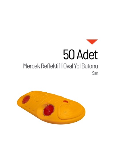 50'li Mercek Reflektifli Oval Yol Butonu Seti-3695
