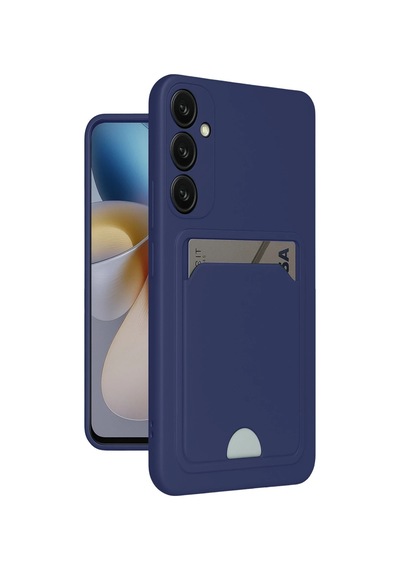 Samsung Galaxy Uyumlu   A35 5g Kılıf Kelvin Kartvizitli Silikon - Lacivert