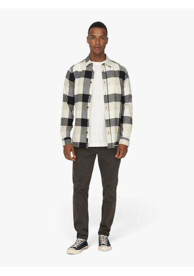 Only & Sons Onsgudmund Ls 3t Check Shırt Noos Erkek Beyaz Uk Gömlek - 22020301 Beyaz