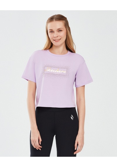 Skechers Graphic T-Shirt W Short Sleeve Kadın Mor Tshirt S221460-505 Lila
