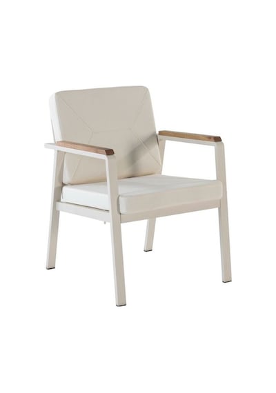 Milas Alüminyum 6 Sandalye+masa 80 140 Bahçe Balkon Mutfak Masa Takımı Krem