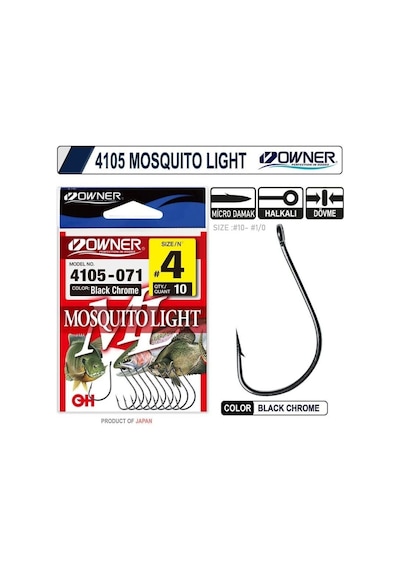 Owner 4105 Musquito Light Black Chrome İğne 1/0