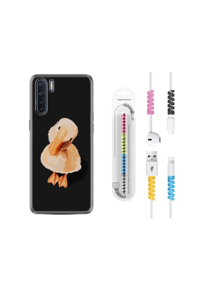 Oppo A91 Kılıf Kablo Koruyuculu Üzgün Ördek 1685