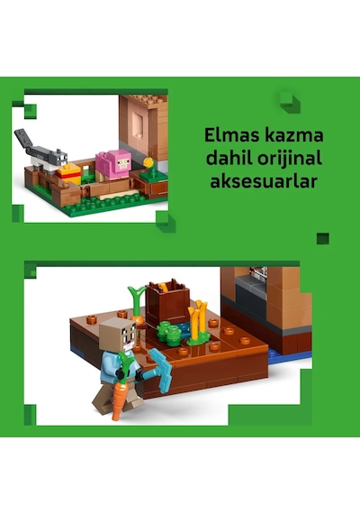 LEGO® Minecraft® Evoker Köy Saldırısı 21596 – 9 Yaş ve Üzeri Çocuklar için 11 Figür İçeren Yaratıcı Oyuncak Yapım Seti (607 Parça)