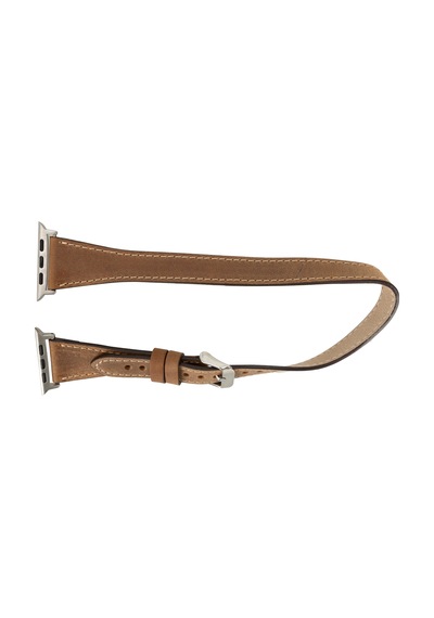 Alpıne Slim Double Tour Heritage Saddle Hakiki Deri Apple Uyumlu Watch Kordonu - 44/45/46/49mm