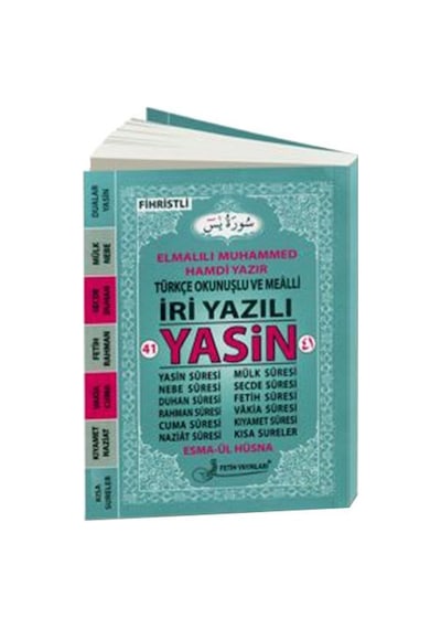41 Yasin Türkçe Okunuşlu ve Mealli İri Yazılı Yasin  - Cep Boy (Kod: F025)  - Elmalılı Muhammed Hamdi Yazır  - Fetih Yayınları