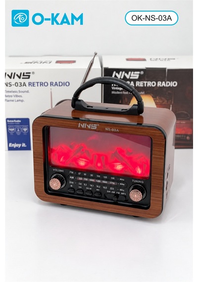 O-kam Ok-ns-03a Bluetooth Taşıma Saplı Şömine Efektli Radyo