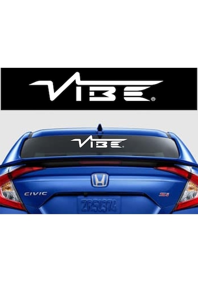 Oto Sticker Vibe Stickeri 1 Adet Araba Etiket   Beyaz-35X6Cm-