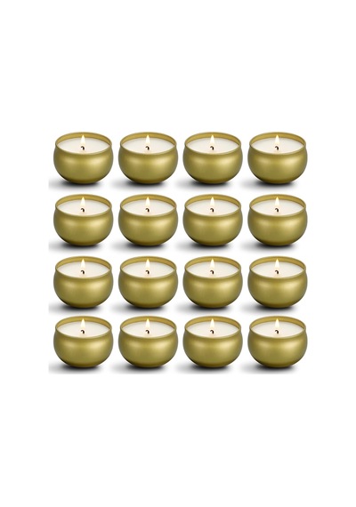 Kokulu Mumlar Hediye Seti, 16 Paket Doğal Soya Balmumu Seyahat Teneke Kavanoz Mumları Aile Toplantıları İçin 70 Ml Çok Renkli