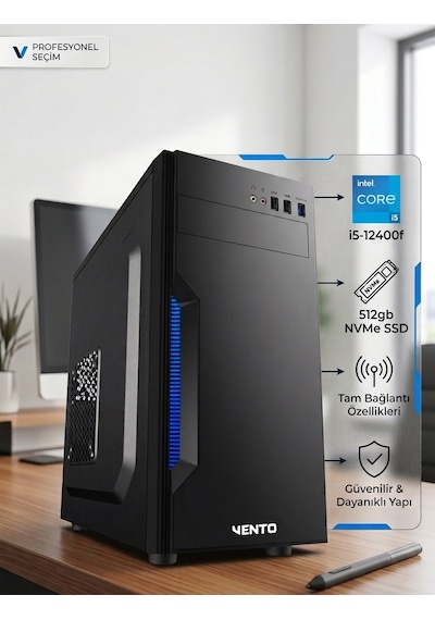 Mod Gaming Vento MB-O14B i5-14400F 16 GB 512 GB SSD 2 GB GT730 W11P Masaüstü Bilgisayar