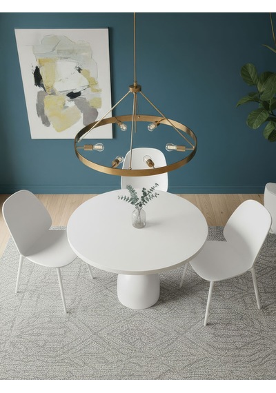 Orbis Yuvarlak Ahşap Yemek Masası 120x120 Beyaz Orbis Yuvarlak Ahşap Yemek Masası 120x120 Beyaz
