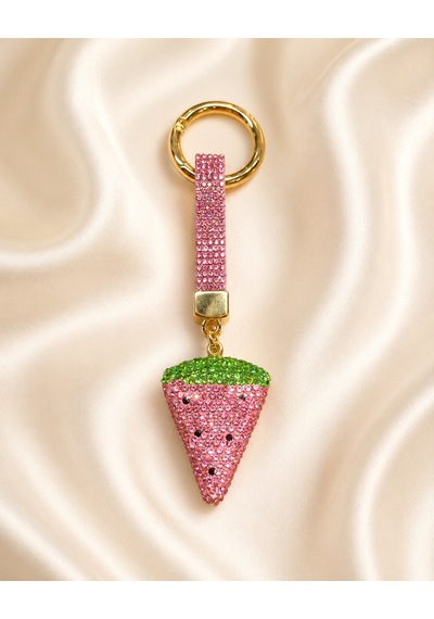 Taşlı Pembe Karpuz Charm Anahtarlık - Çanta Aksesuarı