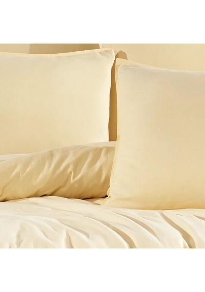 Çift Kişilik Nevresim Takımı 200x220 160x200+30 Lastikli Çarşaf 4 Yastık Kılıfı Sarı Sarı