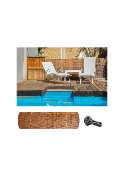 Bambu Gizlilik Çit, 50 160 Cm Yüksekliğinde, Dekoratif Çit Rulosu, Bambu Perde, Dış Mekan Flanşlı, Veranda,