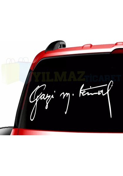 Gazi Mustafa Kemal Imza Oto Sticker Araba Etiket Yapıştırma 2 Ad