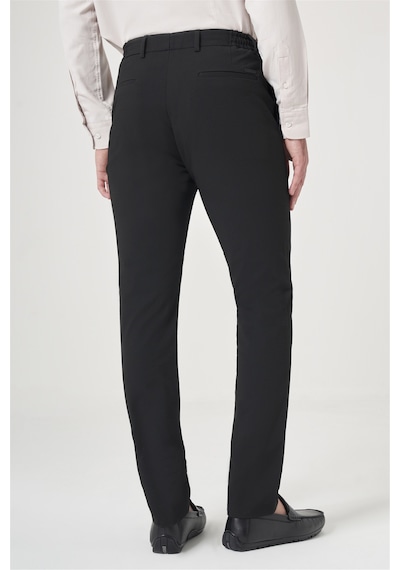 İmza Siyah Yan Cep Kendinden Desenli Gofreli Jogger Slim Fit Esnek Pantolon 1003260177