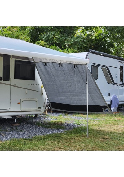 2k Karavan Gri Plus Tek Yön, Karavan Tentesi Yan Uzatma Gölgelik Perde