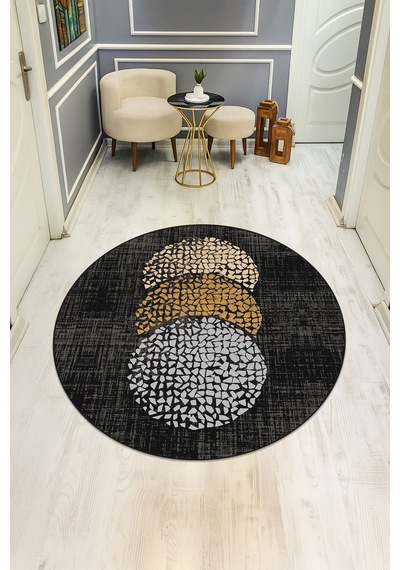 Dijital Baskı Modern Kaymaz Taban Halı H0327 Renkli