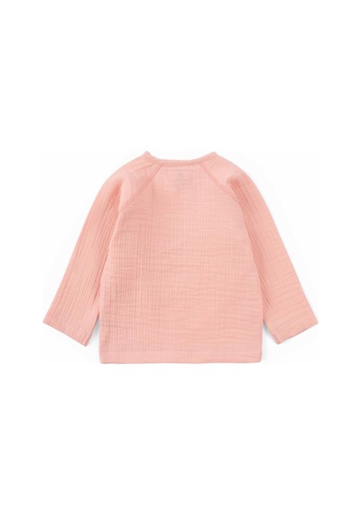 Little Gusto Kruvaze Yaka Müslin Bebek Ceketi Pembe Organik Pamuk Pembe